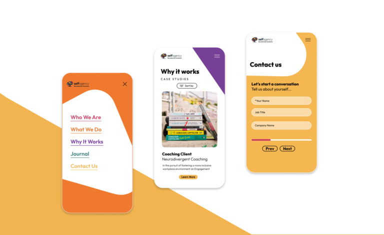 Self Agency 3 mobile views